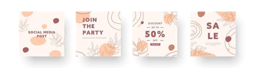 Abstract creative backgrounds collections. Set of minimal trendy design templates for business social media stories with cute elements. Vector illustration © abcvector