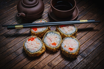 Sushi- delicious asian. Fastfood- restaurant concept