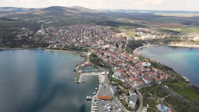Aerial view of Town of Tsarevo, Burgas Region, Bulgaria 