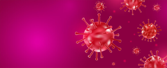 Coronavirus outbreak background with disease cells. Vector