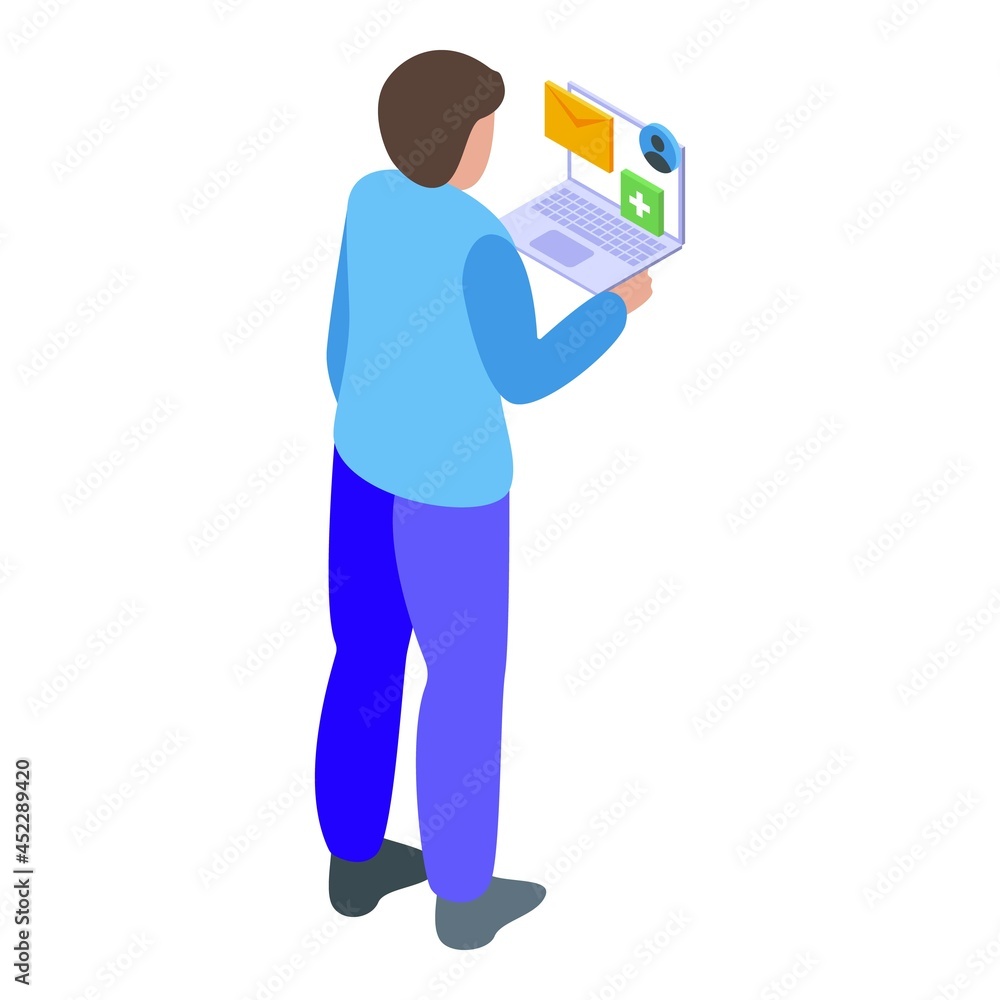 Poster api manager icon isometric vector. data technology. web business