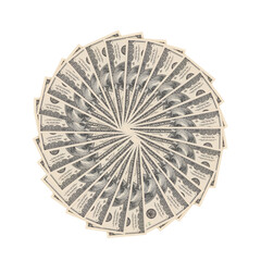 One hundred dollars banknotes isolated on white background