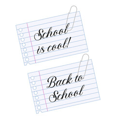 Obraz premium Back to school quote on piece of paper. Vector illustration.