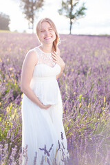 Perfect smiling blonde bride, woman portrait outdoor