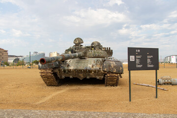 Armenian captured tank T-72 exhibited in The Military Trophies Park of Baku - Azerbaijan