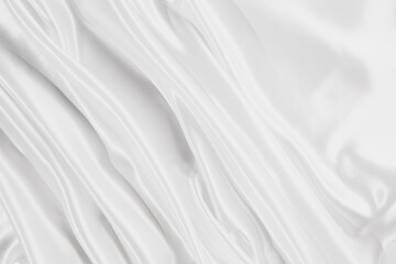 Fototapeta na wymiar Abstract White Satin Silky Cloth for background,