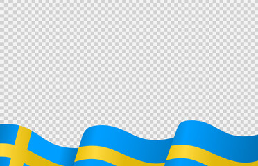 Waving flag of Sweden isolated  on png or transparent  background,Symbol of Sweden,template for banner,card,advertising ,promote, vector illustration top gold medal sport winner country