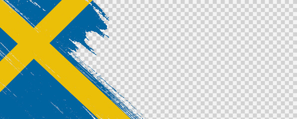 Sweden flag with brush paint textured isolated on png or transparent background,Symbol of Sweden,template for banner,promote, design,vector,top gold medal winner sport country