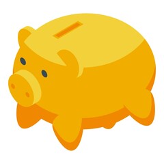 Piggy bank icon isometric vector. Pig money. Coin business