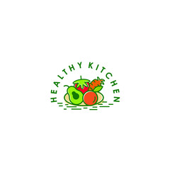 vintage fresh fruit food, oranges, strawberries, avocados, carrots, Logo Design Inspiration