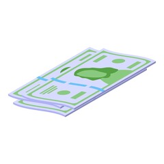 Dollar cash icon isometric vector. Money currency. Paper pile