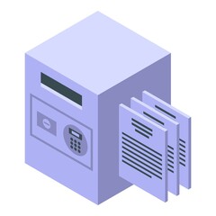 Money safe support icon isometric vector. Financial help. Business economy