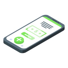 Phone online money support icon isometric vector. Investor help. Business capital