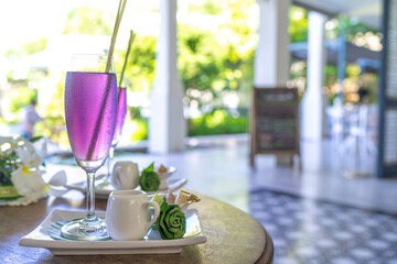 Welcome drink at hotel or resort