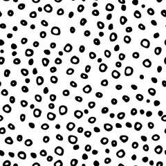 Abstract seamless pattern with spots and dots.   Avant-garde collage style. Geometric wallpaper for business brochure,  cover design.