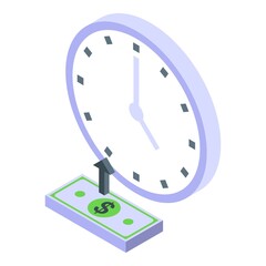 Time is money icon isometric vector. Business finance. Web plan content