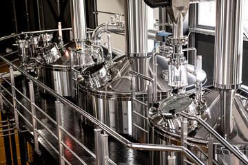Craft beer brewing equipment in privat brewery