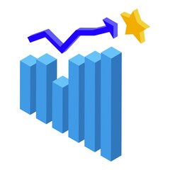 Finance business target graph icon isometric vector. Web plan. Work money