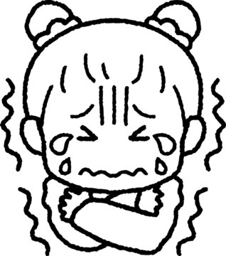 recommend clip art: 寒さに震える女の子のイラスト