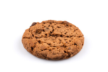 Chocolate chip cookie isolated on white