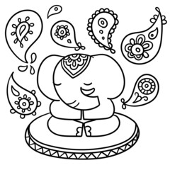 Hand-drawn illustration of an elephant.