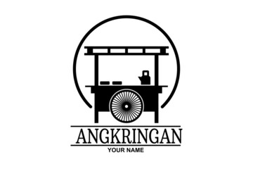 Vector Illustration for Angkringan food stall logo. Angkringan is a traditional food stall in Indonesia. Suitable for angringan food stall and cafe.