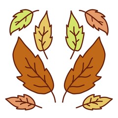 set of autumn leaves