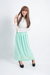 Beautiful korean woman portrait in studio.