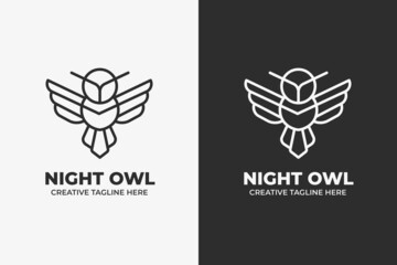 Owl Bird Geometric Monoline Logo