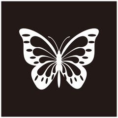 Butterfly vector icon illustration sign on black background