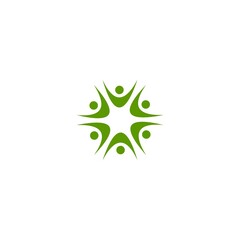 Health People Logo Icon Vector leaf care