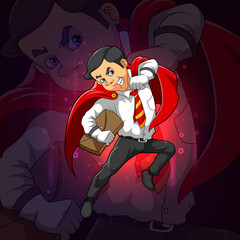 The super officer with the t-shirt for esport mascot inspiration © HERMANTO