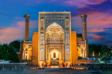 Guri Amir, a mausoleum of the Asian conqueror Timur in Samarkand - obrazy, fototapety, plakaty