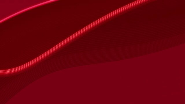 Abstract minimalist elegant white strokes on red loop background. Futuristic generic graphic concept 3D animation for product showcase and copy space advertisement technology presentation backdrop.