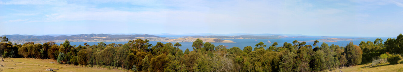 Fototapeta na wymiar Panorama of Hobart, Tasmania. No people
