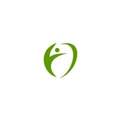 Health People Logo Icon Vector leaf care