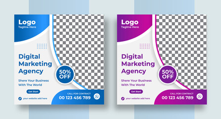 Creative business marketing promotion social media post, Digital web banner design