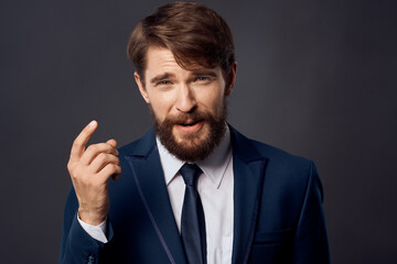 businessmen emotions hand gestures isolated background