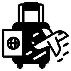 travel glyph icon