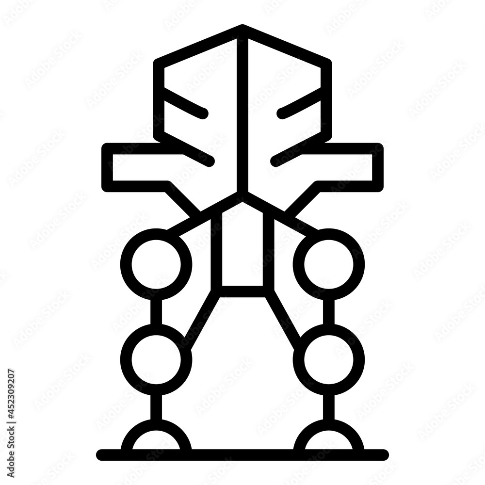 Poster artificial exoskeleton icon outline vector. robot suit. body tech