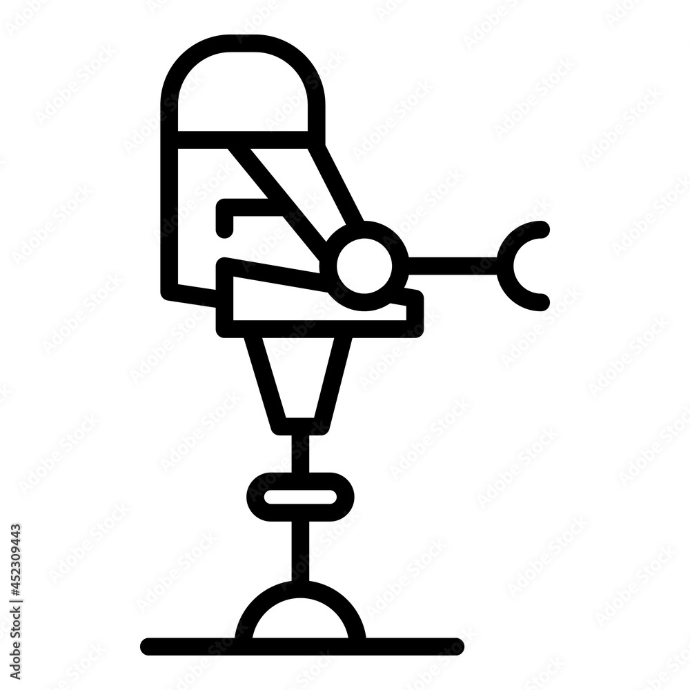 Poster armor robot icon outline vector. artificial man. future body
