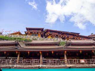 Naklejka premium The old Chinese house at Ban Ruk Thai, which Yunnan Chinese Village at Mae Hong Son, Thailand.
