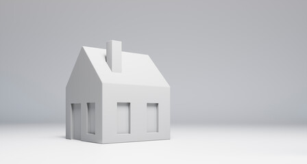 Toy house - real estate concept - 3D illustration	
