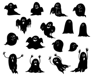 おばけのシルエットイラスト