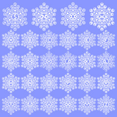 Snowflake letters alphabet in triangle, Vector design