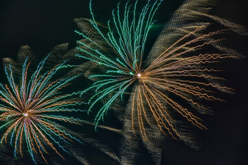Fototapeta premium New Year's festive fireworks.