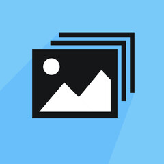 Image Gallery Icon Symbol.Vector Illustration of Image, Photo and Album Meaning Concept.