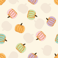 Pumpkin Cookies Vector Seamless Fall Pattern