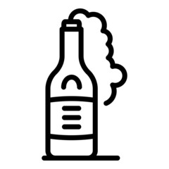 Opened beer bottle icon outline vector. Cap glass. Brewery alcohol