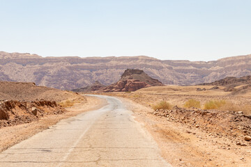 Fantastically  beautiful landscape in summer in Timna National Park near Eilat, southern Israel.